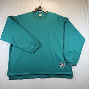 Vintage 90s‎ Cheetah Sport Sweatshirt XL Teal Green Retro Long Sleeve Crewneck